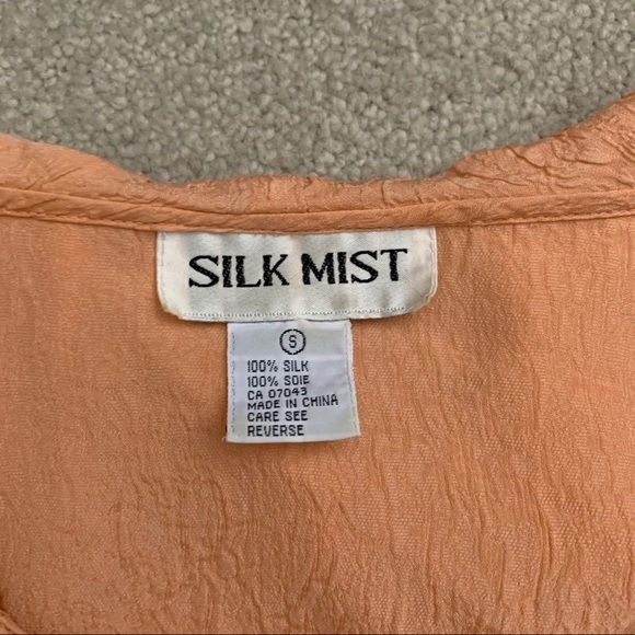 Vintage Silk Mist Blouse Front Ruffles 100% Silk - Picture 6 of 6